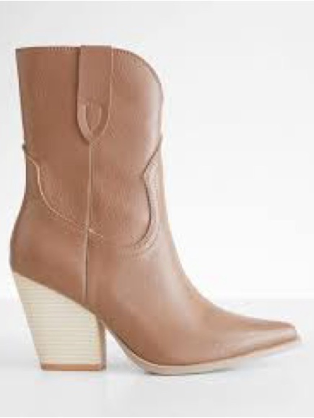 Women's Taupe Pointed-Toe Western Ankle Boots 6.5 Women’s NWOB - Picture 1 of 7